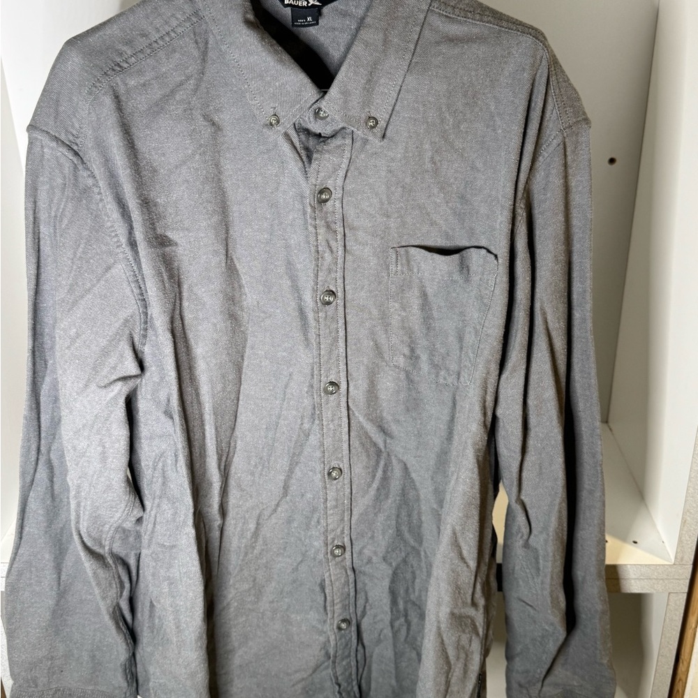 Eddie Bauer Gray Button-Down Long Sleeve Shirt